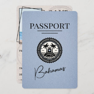 Dusty Blue Bahamas Passport Save the Date
