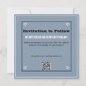 Dusty Blue Bandana Flat Save the Date Card (Rückseite)