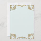 Dusty Blue Baroque Bible Verse Christian Wedding   Einladung (Rückseite)