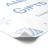 Dusty Blue Beach Baby Duschbücher und Geschenke Poster (Ecke)