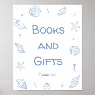 Dusty Blue Beach Baby Duschbücher und Geschenke Poster