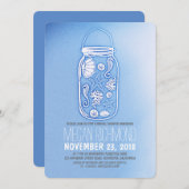 Dusty Blue Beach Bridal Einladungen (Vorne/Hinten)