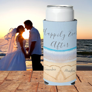 Dusty Blue Beach Wedding 2 Herz Selters Dosenkühler