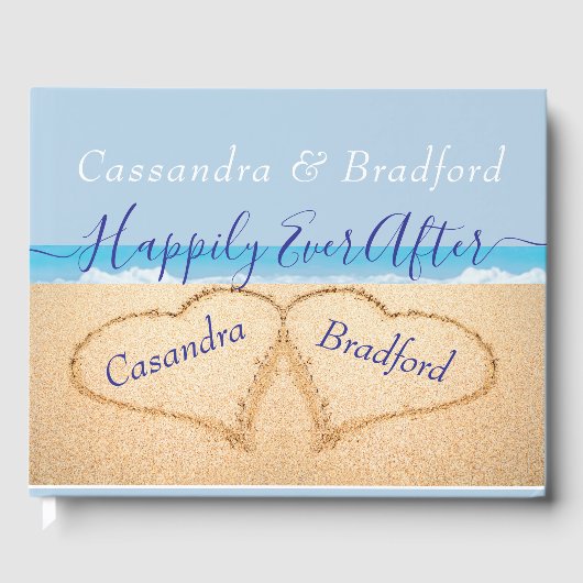 Dusty Blue Beach Wedding Gäestbook Gästebuch (Vorderseite)