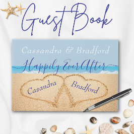 Dusty Blue Beach Wedding Gäestbook Gästebuch
