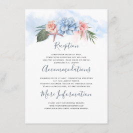 Dusty Blue Beach Wedding Information Guest Begleitkarte