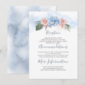 Dusty Blue Beach Wedding Information Guest Begleitkarte (Vorne/Hinten)