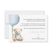 Dusty Blue Bearly Wait Baby Dusche Vielen Dank