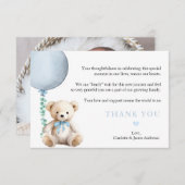 Dusty Blue Bearly Wait Baby Dusche Vielen Dank Dankeskarte (Vorne/Hinten)