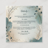 Dusty Blue Beige Boho Chic foliage wreath Wedding Begleitkarte (Vorderseite)