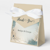 Dusty Blue Beige Boho Chic foliage wreath Wedding Geschenkschachtel (Vorderseite)