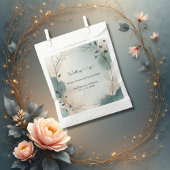 Dusty Blue Beige Boho Chic foliage wreath Wedding Geschenktütchen