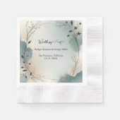 Dusty Blue Beige Boho Chic foliage wreath Wedding Serviette (Vorderseite)