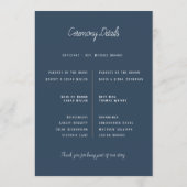 Dusty Blue Beige Botanical Modern Elegant Wedding Programm (Rückseite)