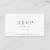 Dusty Blue Berries and Blätter Wedding RSVP Card Begleitkarte (Vorderseite)