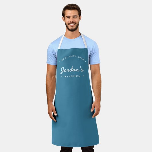 Dusty blue Best Chef ever Custom Your Kitchen Schürze (Getragen)