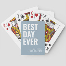 Dusty Blue Best Day Ever Wedding Cards