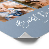 Dusty Blue Best Vater je vier Foto Poster (Ecke)