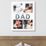 Dusty Blue Best Vater Jeden 4 Foto 1. Vatertag Leinwanddruck<br><div class="desc">Als wunderschönes Geschenk für Papa feiert diese maßgeschneiderte, bedruckte Leinwand-Typografie-Wandkunst Papa's erster Vater's Day, in der modernen handgeschriebenen Schrift Typografie, und ist mit 4 quadratischen Instagram-Fotos personalisiert. Dieses Geschenk ist perfekt für Zuhause oder Büro und wird sicher zu einem wertvollen Erbstück. Verwenden Sie das Entwurfstool, um die Farbe des Hintergrunds...</div>