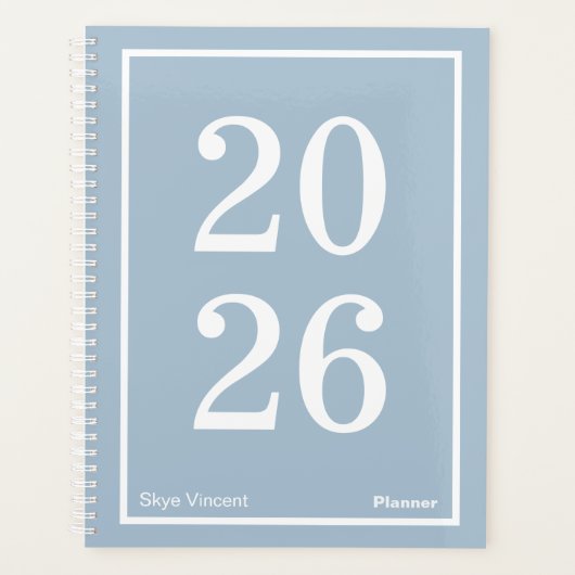 Dusty Blue Big Year Large Planner Planer (Vorderseite)