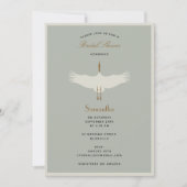 Dusty Blue Birds Swans Art Deco Brautparty Einladung (Vorderseite)