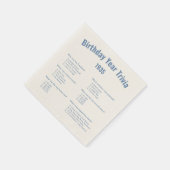 Dusty Blue Birthday Year Trivia Game Party Napkins Serviette (Ecke)