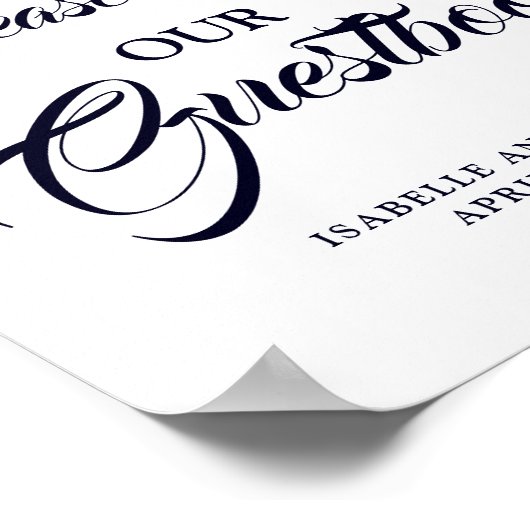 Dusty Blue Bitte unterschreiben Sie unser Gästebuc Poster (Ecke)