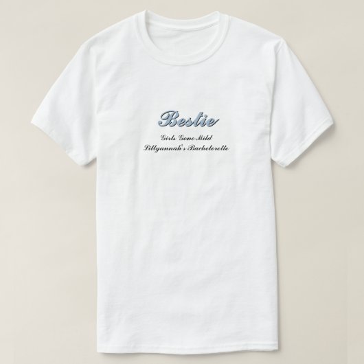 Dusty Blue + Black Shadow Script Wedding T-Shirt (Design vorne)