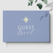 Dusty Blue | Bläserne Monogramm-Hochzeit Gästebuch