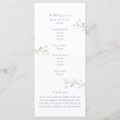 Dusty Blue Blätter and Berries Wedding Program (Rückseite)