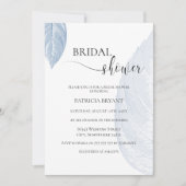 Dusty blue Blätter Bridal Dusche Einladung (Vorderseite)