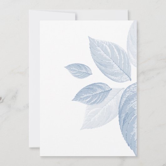 Dusty blue Blätter Bridal Dusche Einladung (Rückseite)