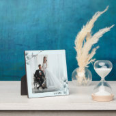 Dusty Blue Blätter Foto Plaque mit Easel Fotoplatte (InSitu)