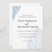 Dusty Blue Blätter Hochzeitseinladung Einladung (Vorne/Hinten)