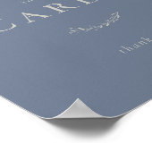 Dusty Blue Blätter und Berries Card und Gift Sign Poster (Ecke)