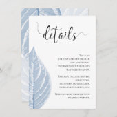 Dusty blue Blätter Wedding Details Enclosure Card Begleitkarte (Vorne/Hinten)