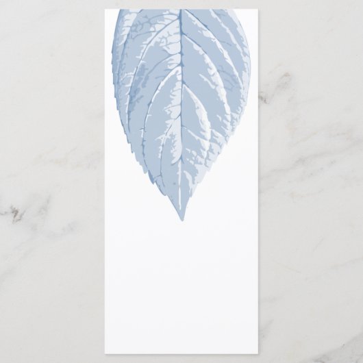 Dusty Blue Blätter Wedding Menu Menükarte (Rückseite)