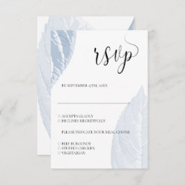 Dusty blue Blätter Wedding RSVP card