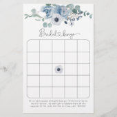 Dusty Blue Blues Brautparty Bingo (Vorderseite)