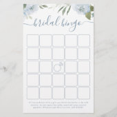 Dusty Blue Blues Brautparty Bingo (Vorderseite)