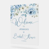 Dusty Blue Blues Brautparty Willkommen Acrylschild (Winkel)