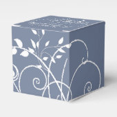 Dusty Blue Blüh Gastgeschenk Hochzeit Box Geschenkschachtel (Vorderseite)