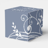 Dusty Blue Blüh Gastgeschenk Hochzeit Box Geschenkschachtel (Rückseite)