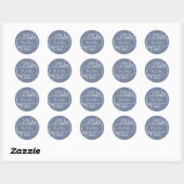 Dusty Blue Blüh Wedding Danke Stickers (Blatt)