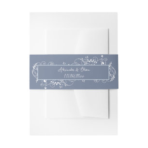 Dusty Blue Blüh Wedding Einladung Bly Band