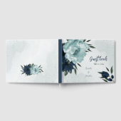 Dusty Blue Blume botanische Hochzeit Gästebuch (Voll)