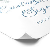 Dusty Blue Blume Custom Brautparty Poster (Ecke)