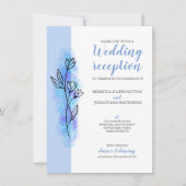 Dusty Blue Blume Modern Wedding Reception Card Einladung (Vorderseite)