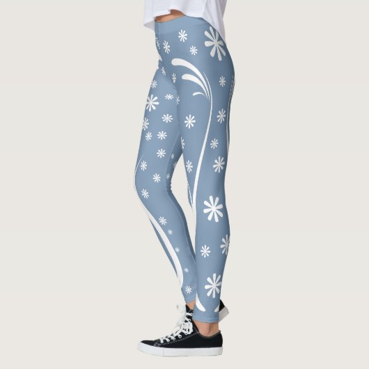 Dusty Blue Blume Power Legging Leggings (Links)