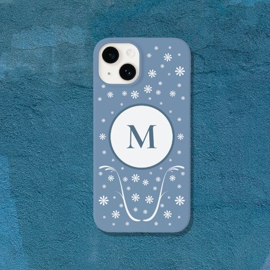 Dusty Blue Blume Power Monogram Phone Case